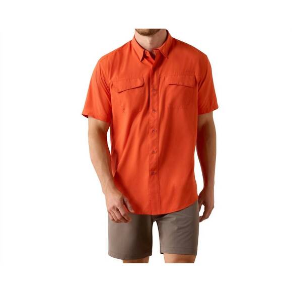 NEW ARIAT ventteck outbound short sleeve shirt in orange